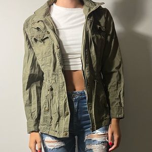 Ashley International outerwear. Medium. Green army jacket